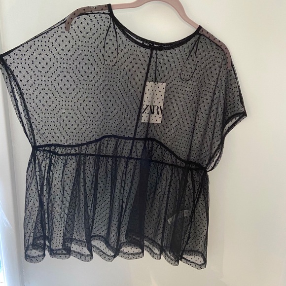 Zara Mesh Flowy Top - Picture 2 of 3